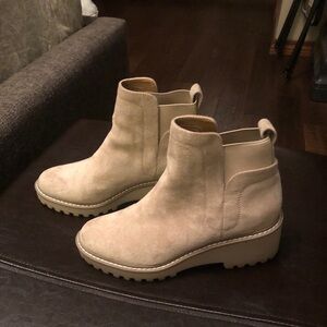 DV by Dolce Vita Beige Suede Ankle Booties